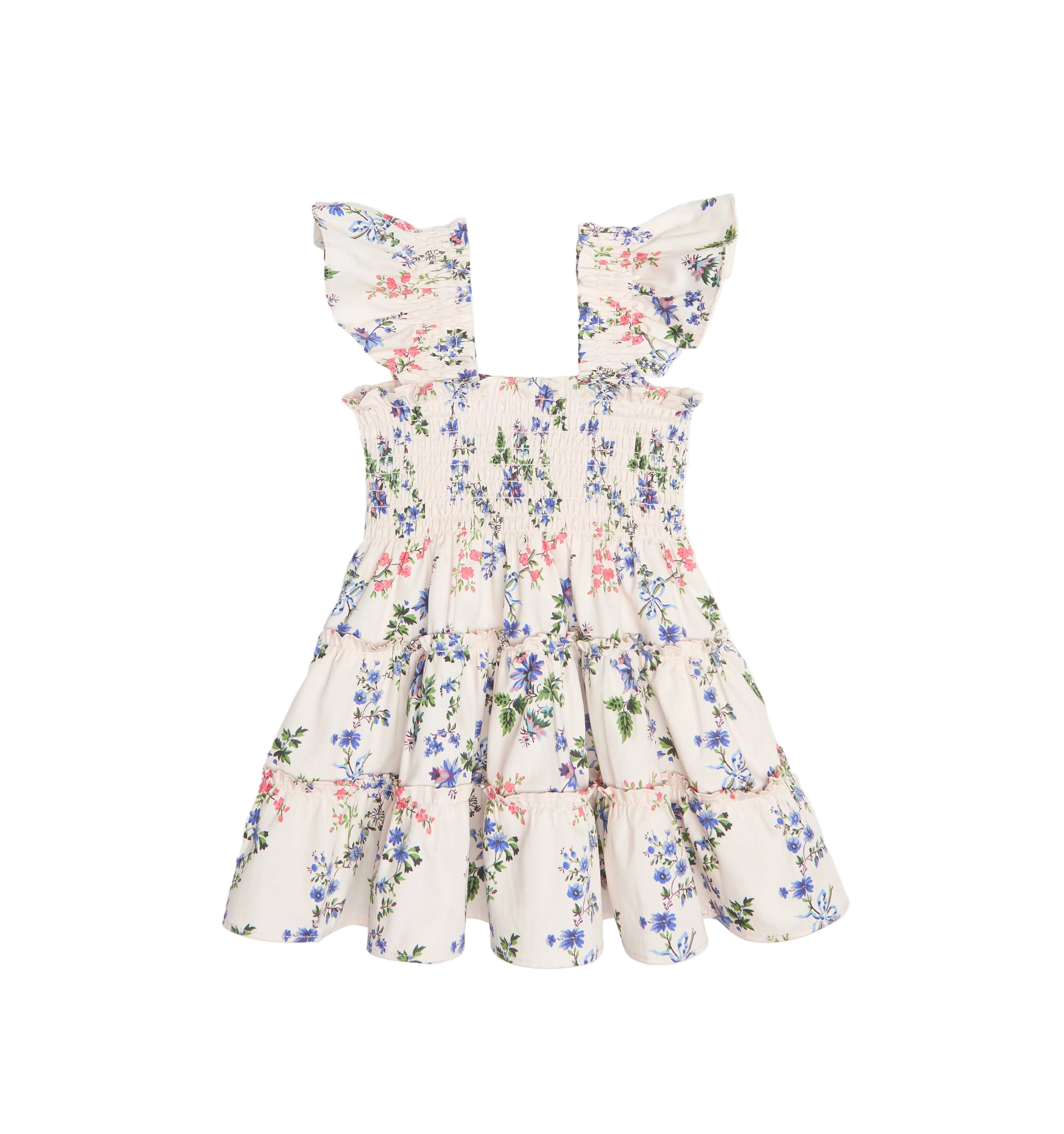 The Tiny Ellie Nap Dress in Pink Scallop Bow Chintz