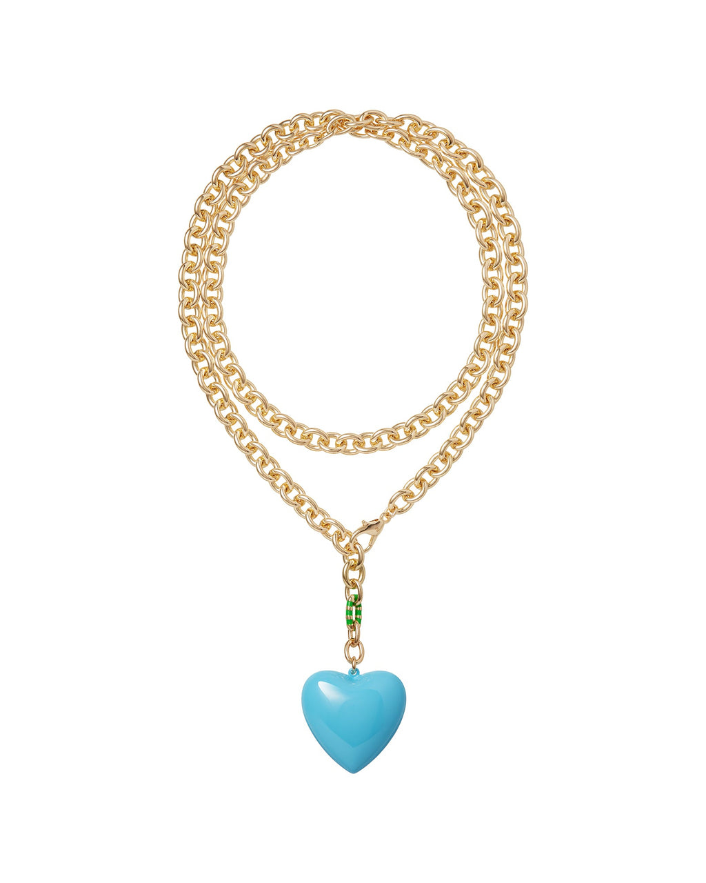 The Puffy Heart Necklace in Turquoise