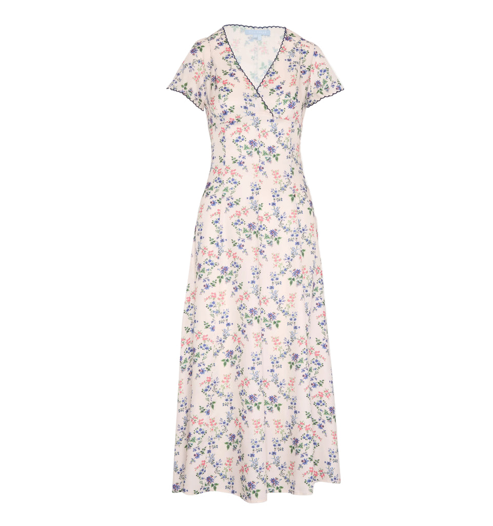 The Brie Dress in Scallop Bow Chintz Pink
