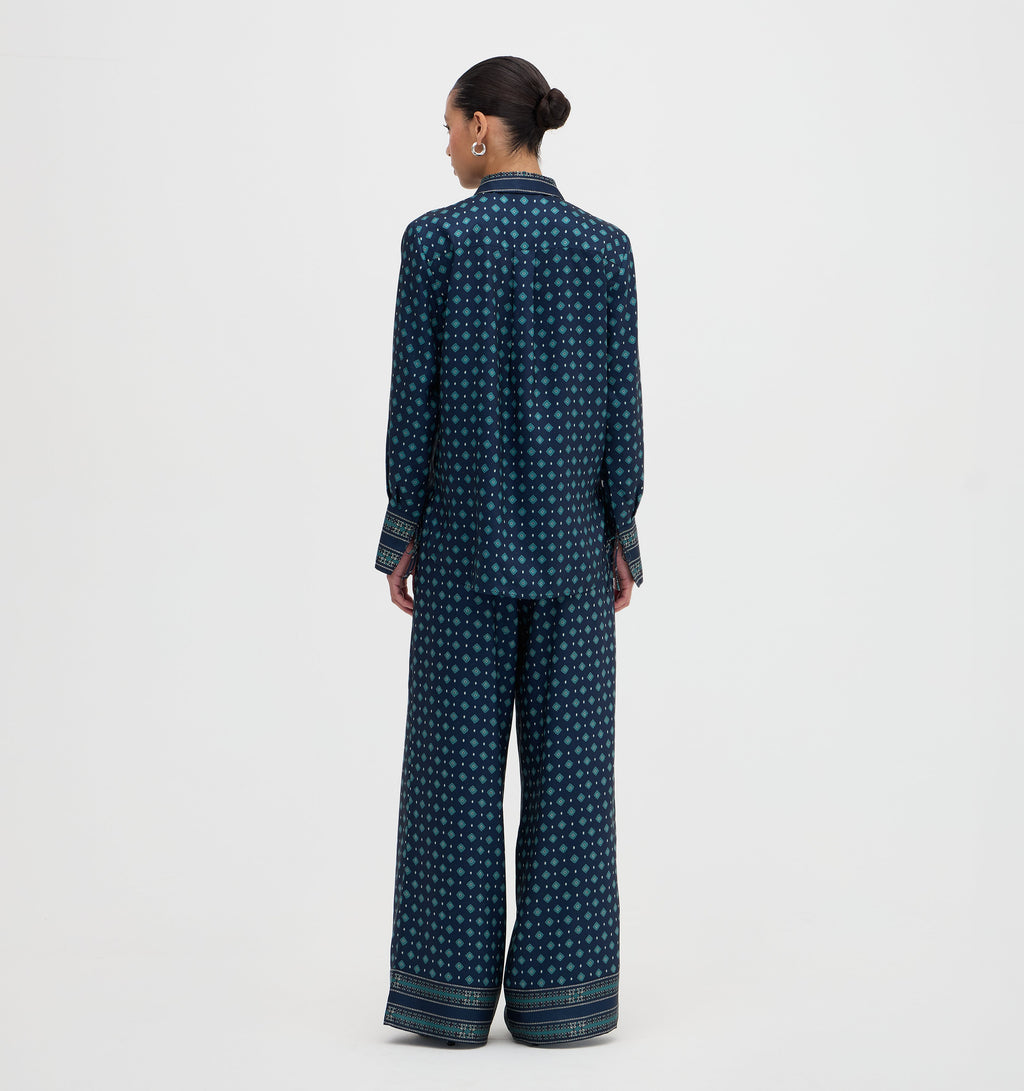 The Cannes Top in Juniper Foulard