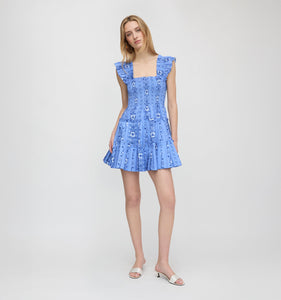 The Charlotte Nap Dress in Blue Arcadia Border