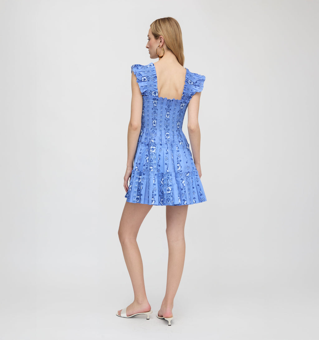 The Charlotte Nap Dress in Blue Arcadia Border