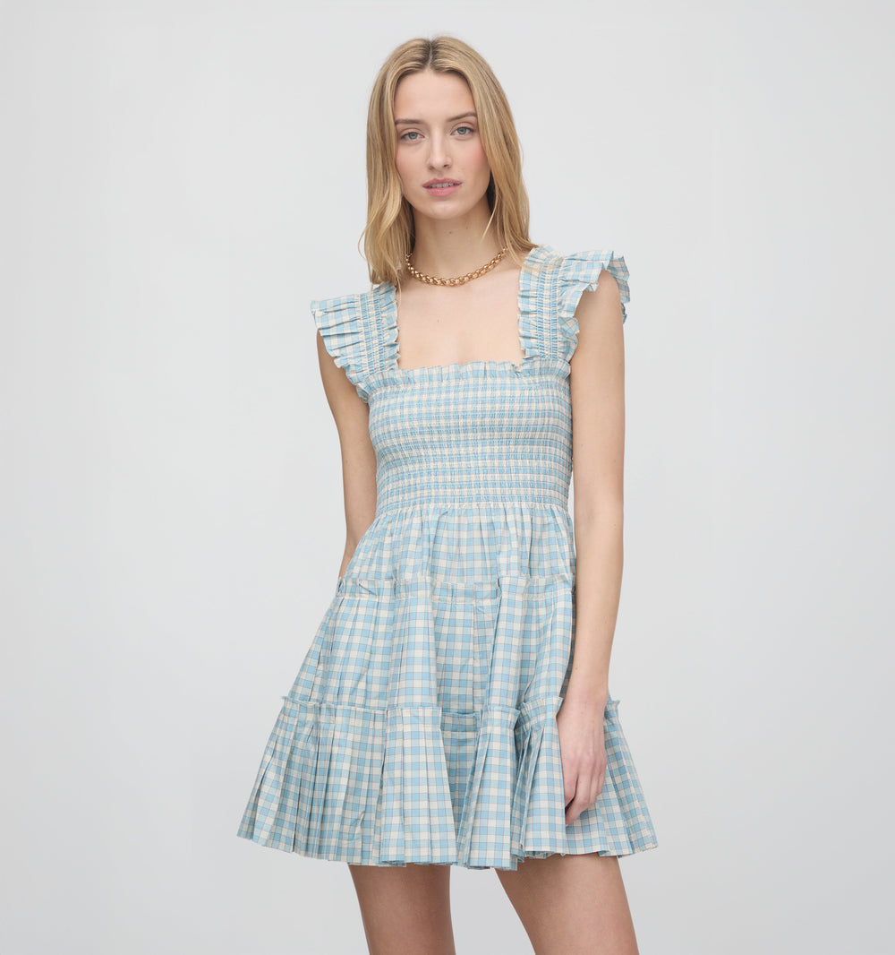 The Charlotte Nap Dress in Blue & Red Gingham