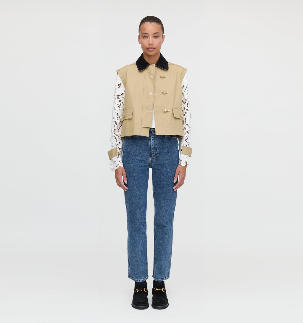 The Clarisse Jacket in Khaki Canvas