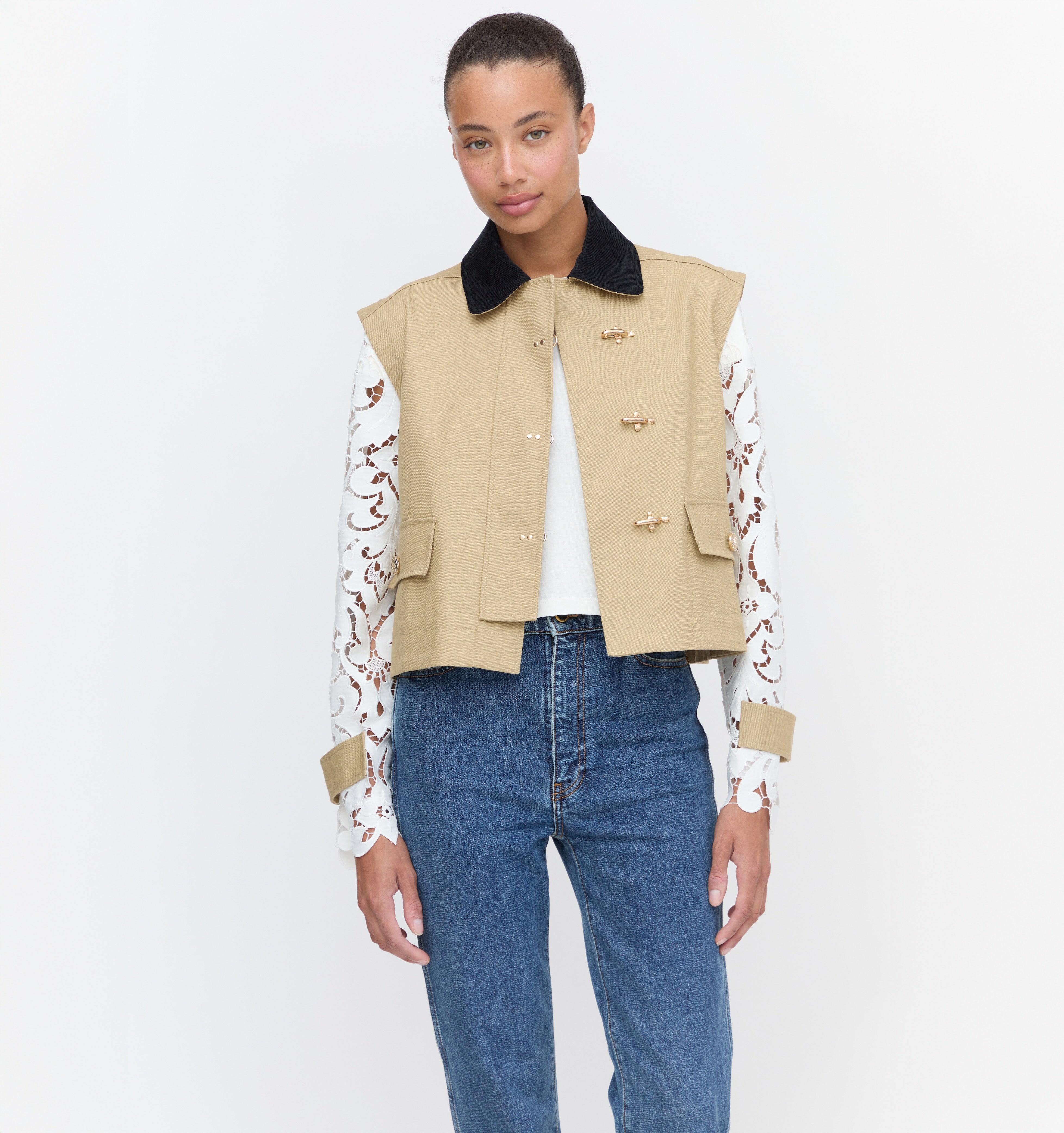The Clarisse Jacket in Khaki Canvas
