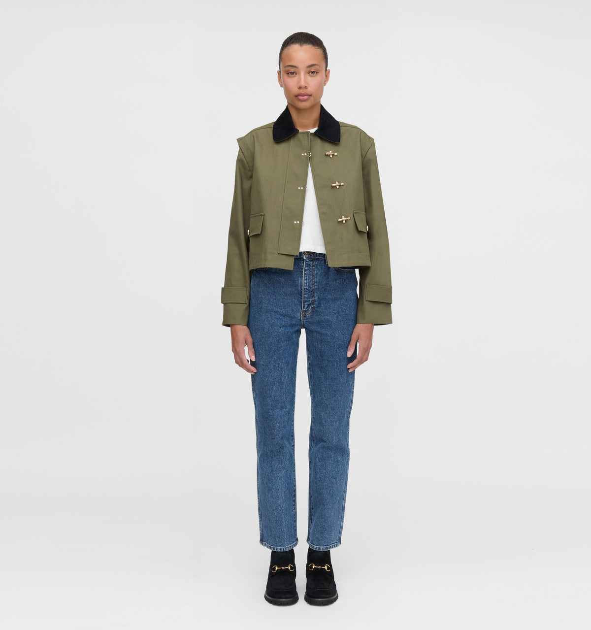 The Clarisse Jacket in Olive Canvas