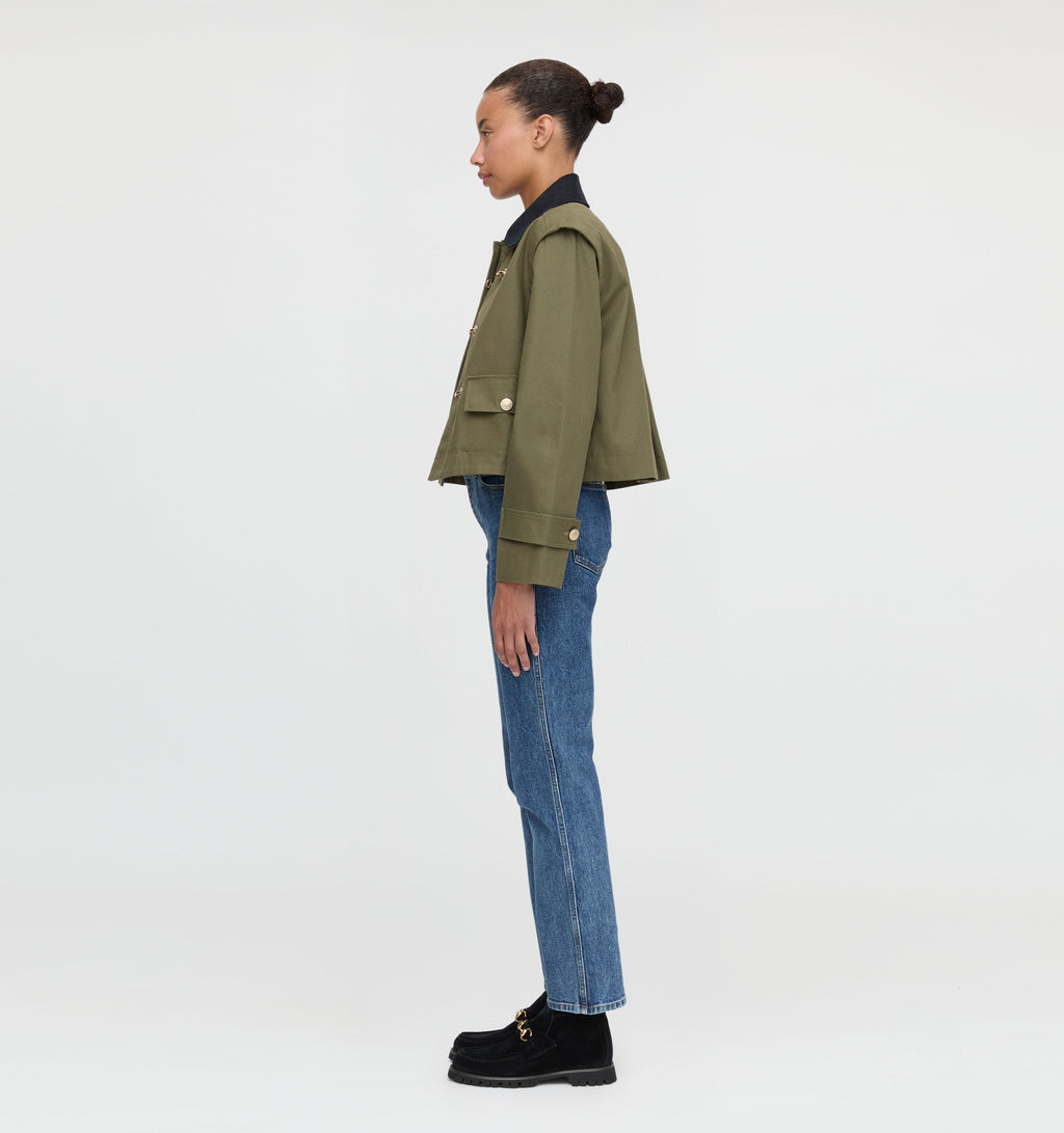 The Clarisse Jacket in Olive Canvas