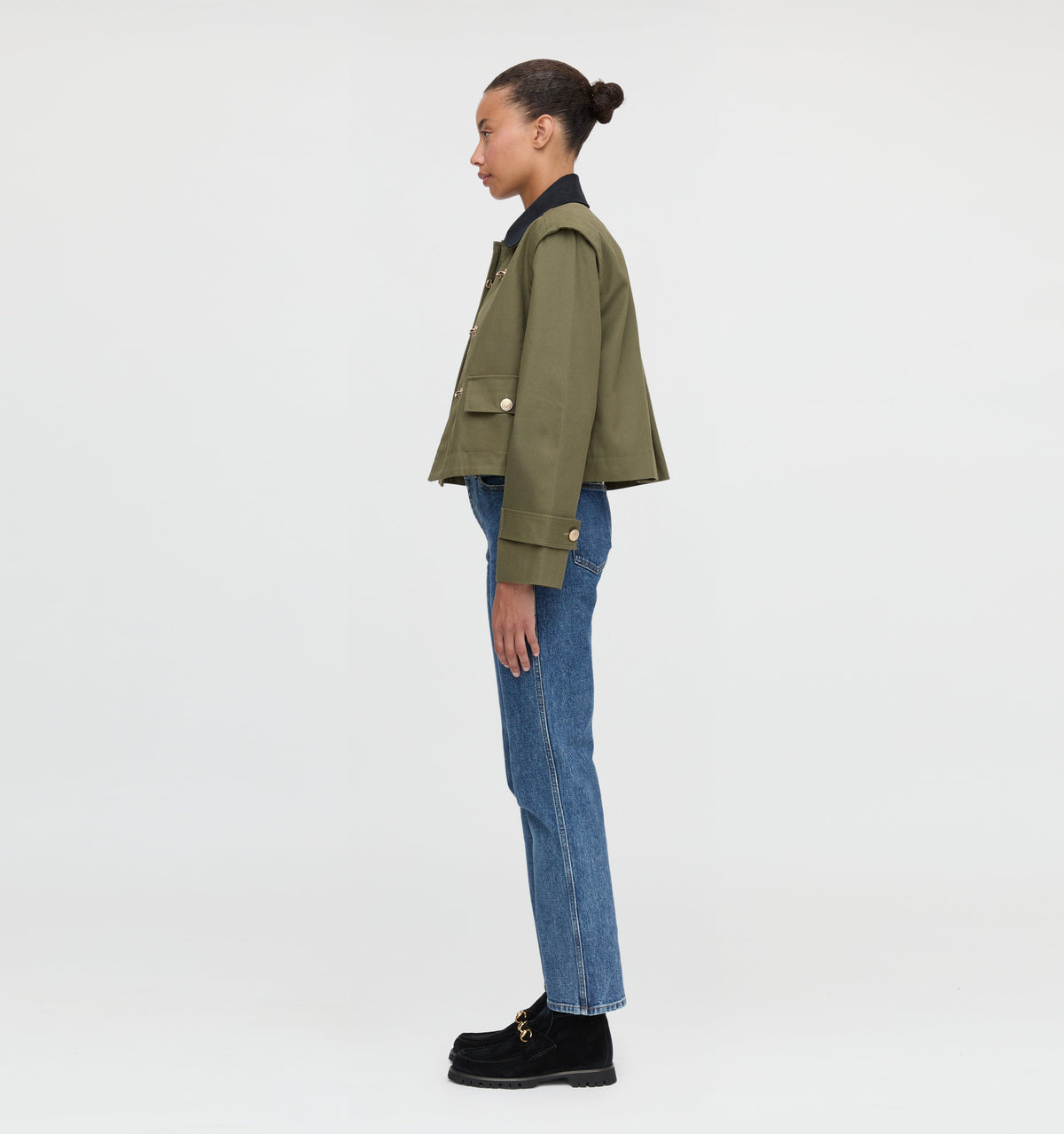 The Clarisse Jacket in Olive Canvas