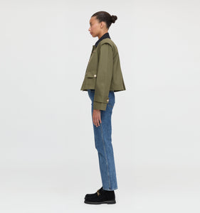 The Clarisse Jacket in Olive Canvas