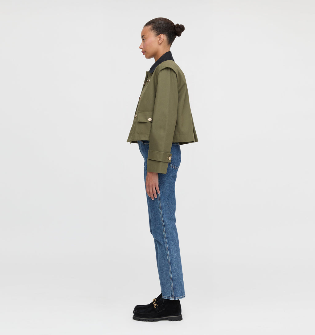 The Clarisse Jacket in Olive Canvas