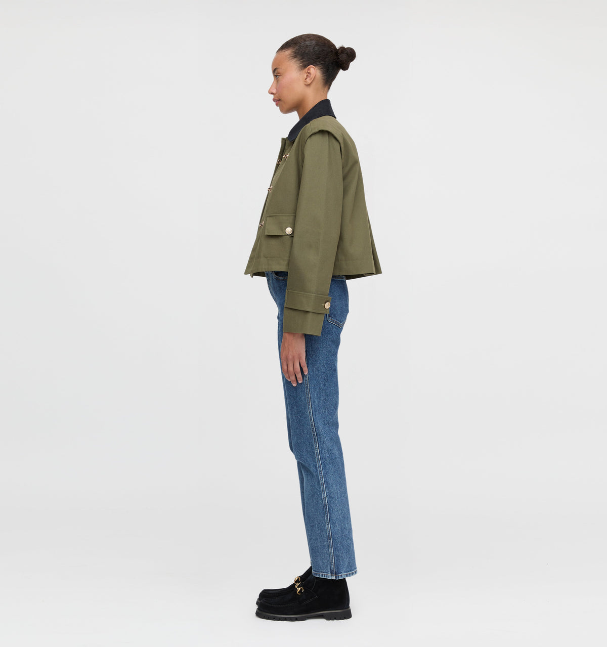 The Clarisse Jacket in Olive Canvas