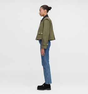The Clarisse Jacket in Olive Canvas