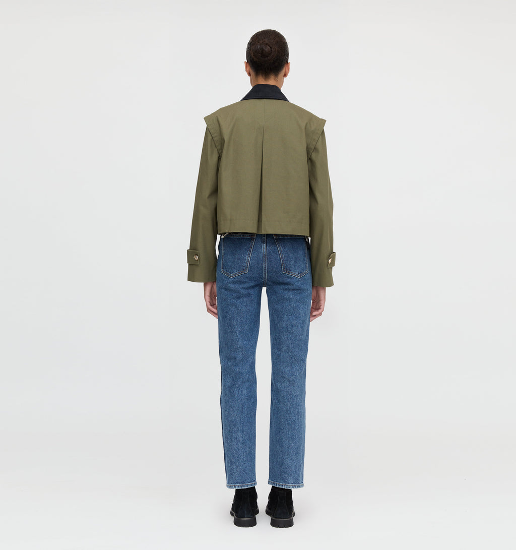 The Clarisse Jacket in Olive Canvas