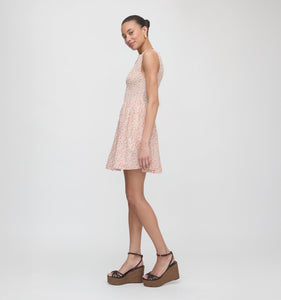 The Cosima Mini Nap Dress in Ivory Geo Ditsy