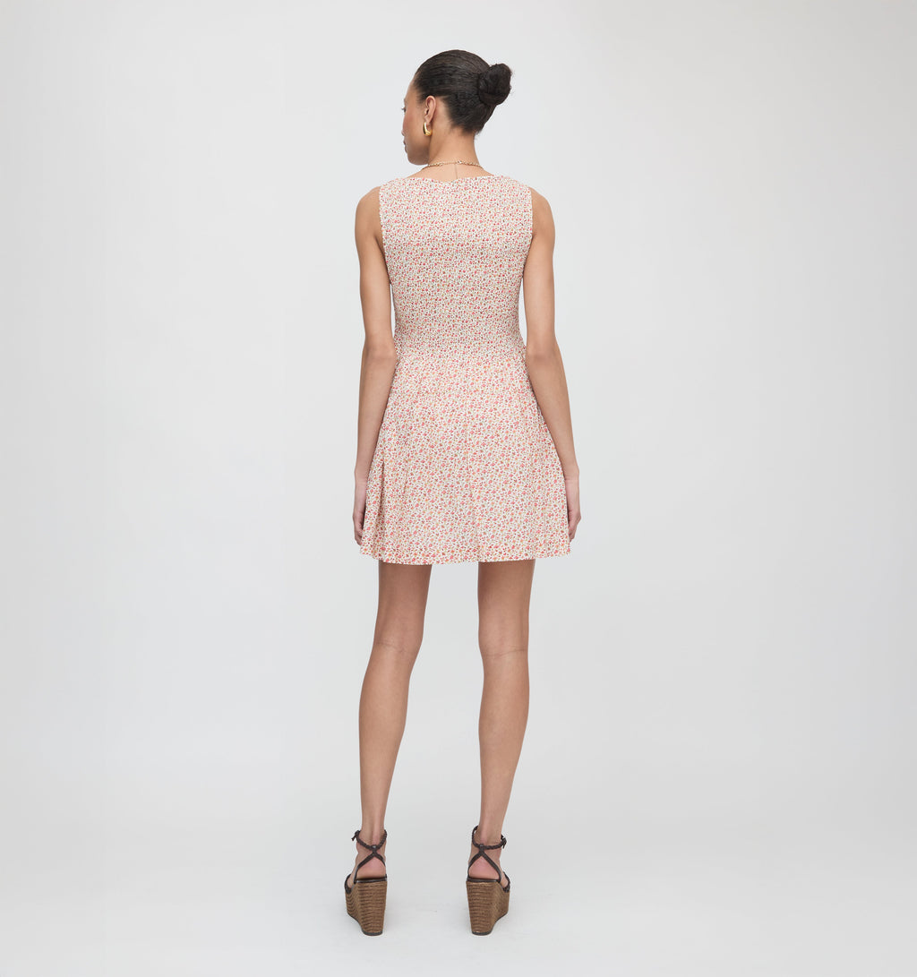 The Cosima Mini Nap Dress in Ivory Geo Ditsy