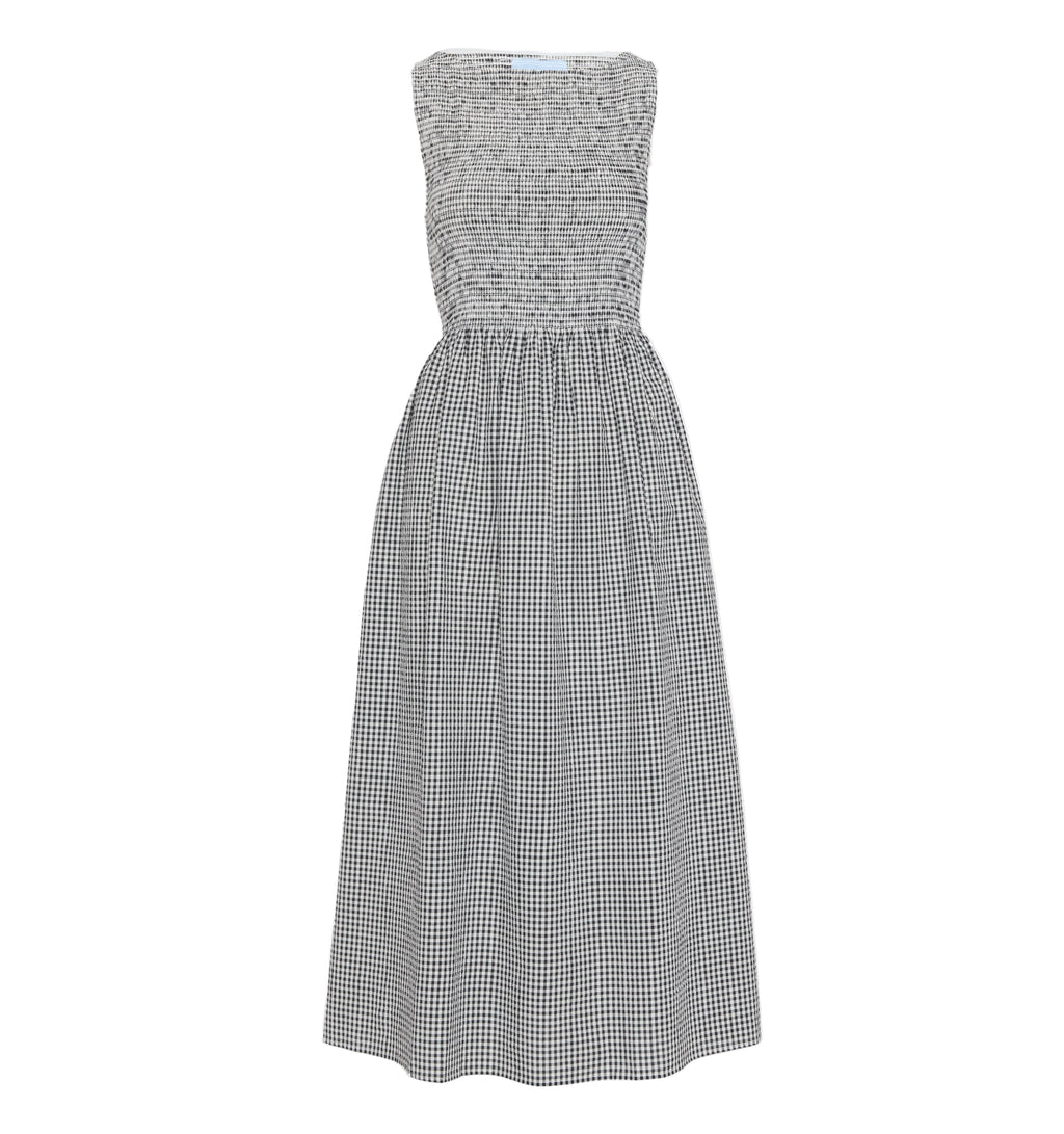 The Cosima Nap Dress in Black & Sand Gingham