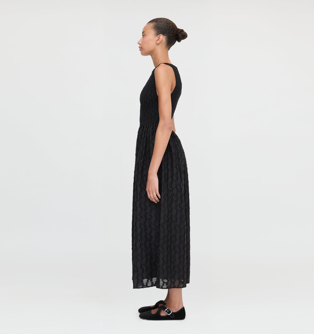 The Cosima Nap Dress in Black Fil Coupe