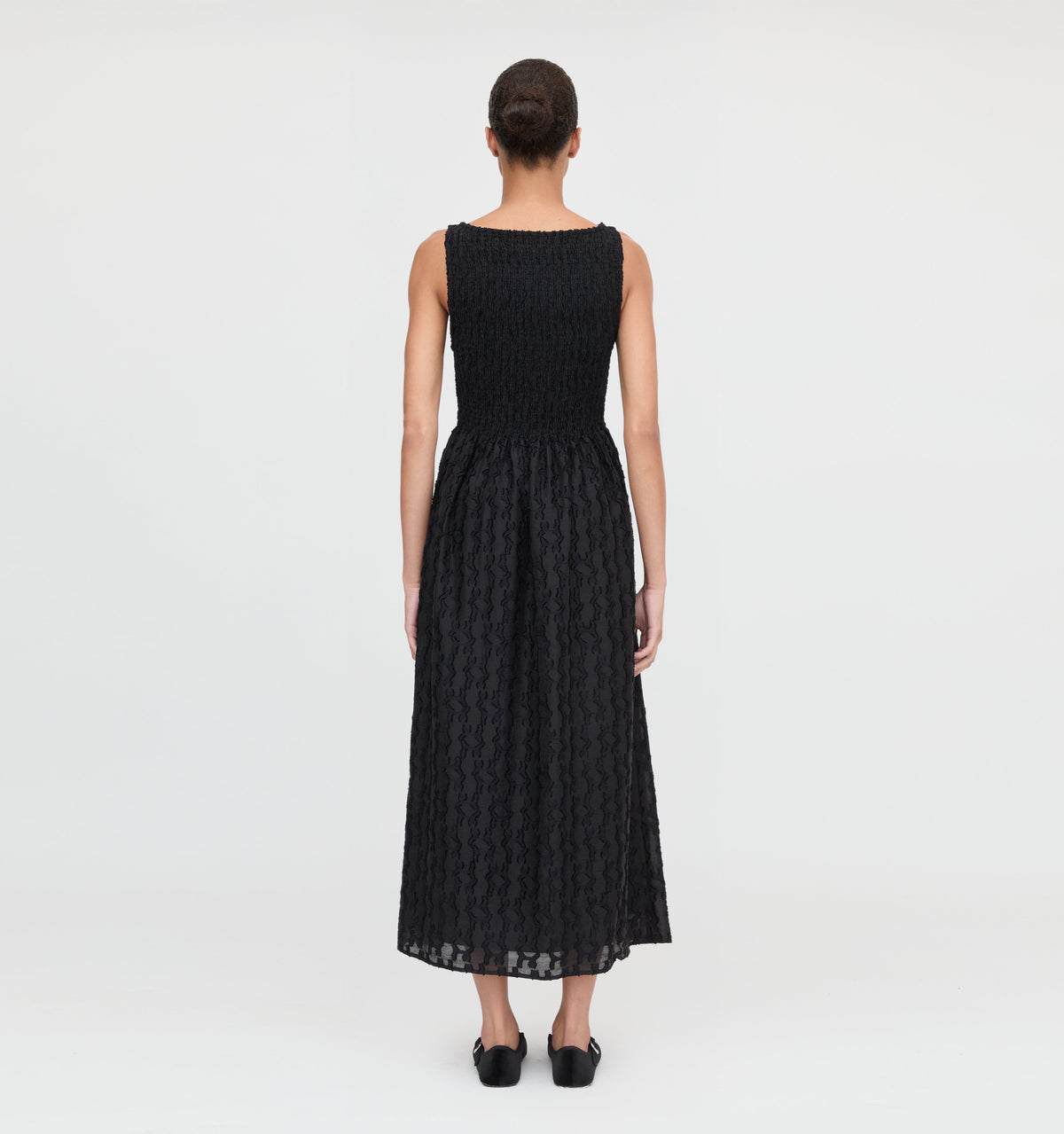 The Cosima Nap Dress in Black Fil Coupe