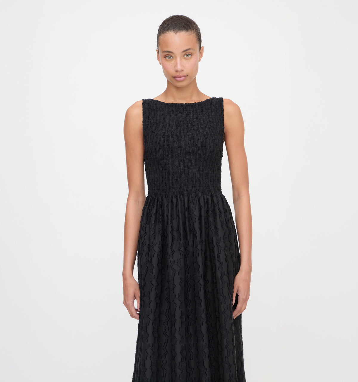 The Cosima Nap Dress in Black Fil Coupe