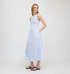 The Cosima Nap Dress in Blue/White Stripe