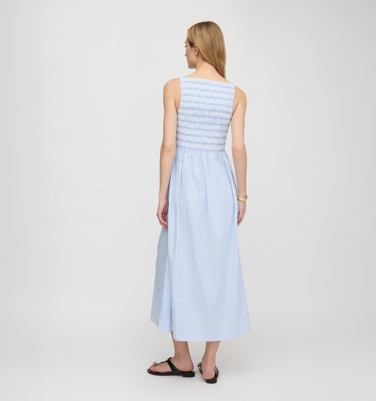The Cosima Nap Dress in Blue/White Stripe