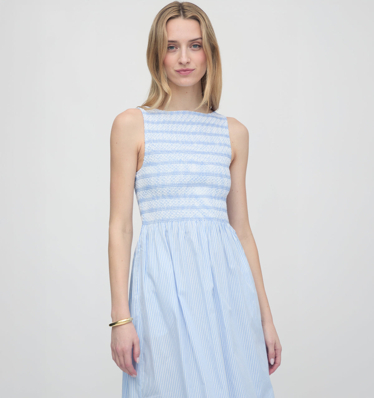 The Cosima Nap Dress in Blue/White Stripe