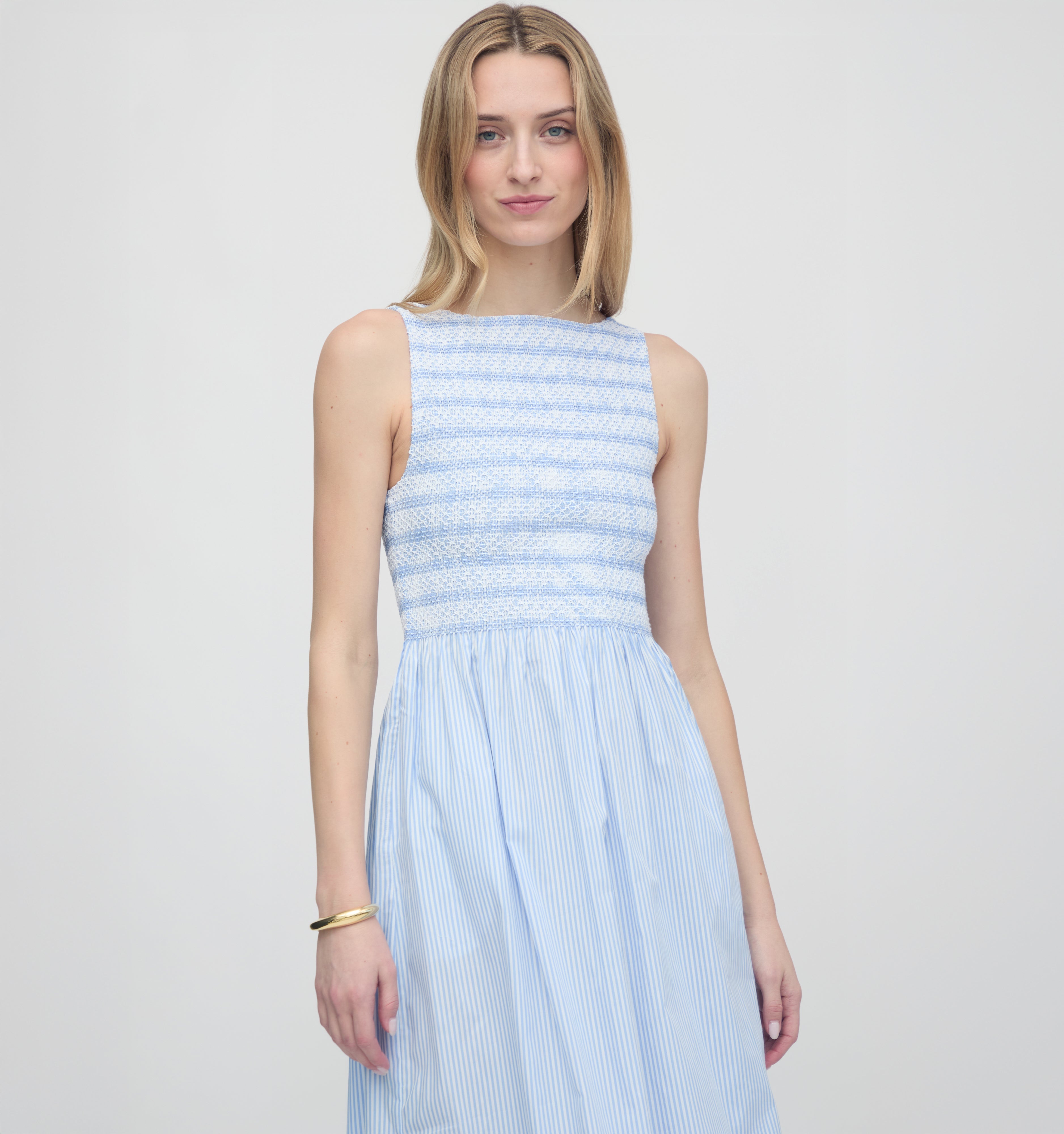 The Cosima Nap Dress in Blue/White Stripe