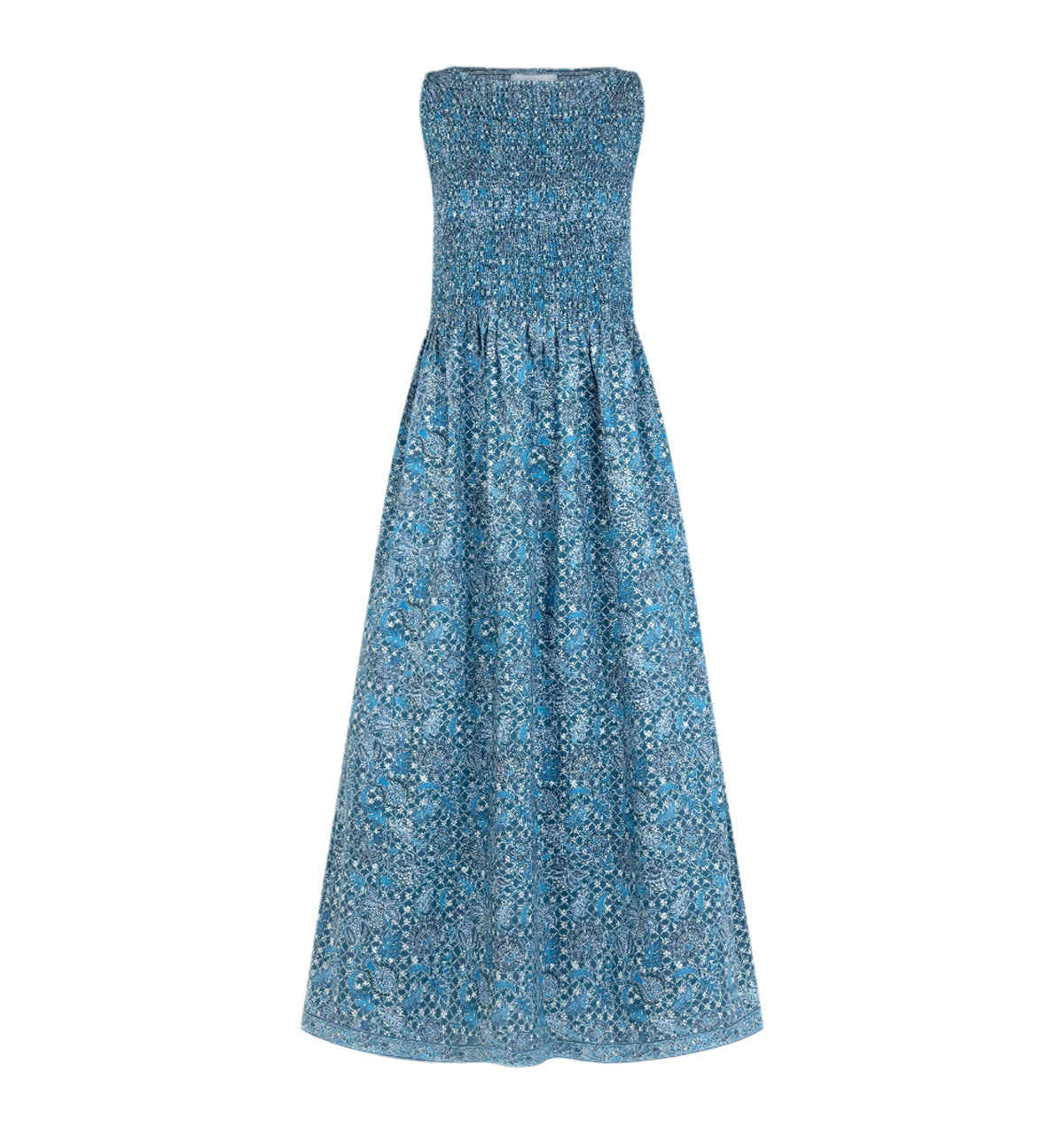 The Cosima Nap Dress - Navy Calico Trellis