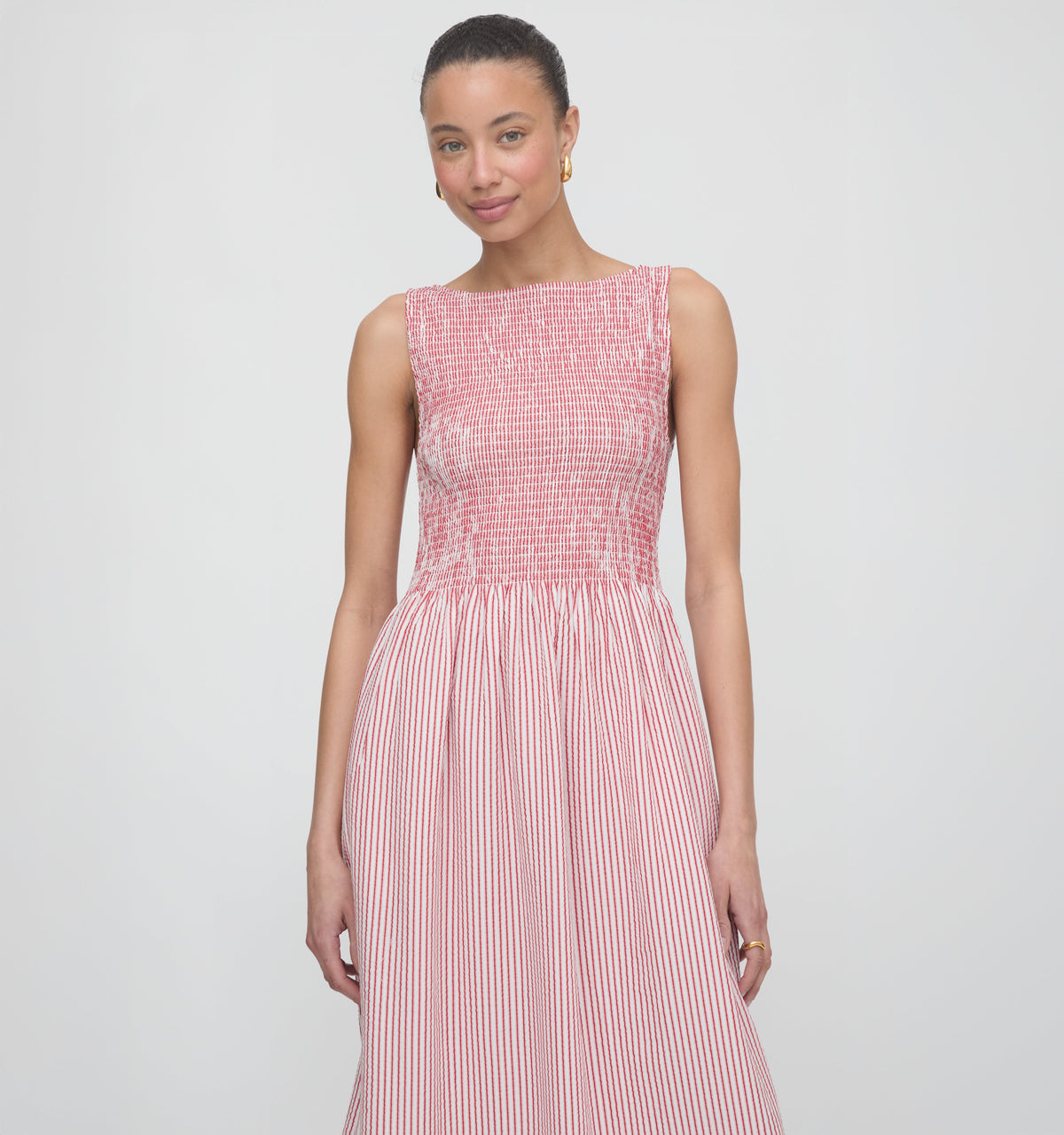 The Cosima Nap Dress in Red Ticking Stripe