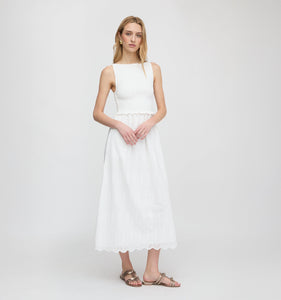 The Christina Nap Dress in White Trellis Broderie
