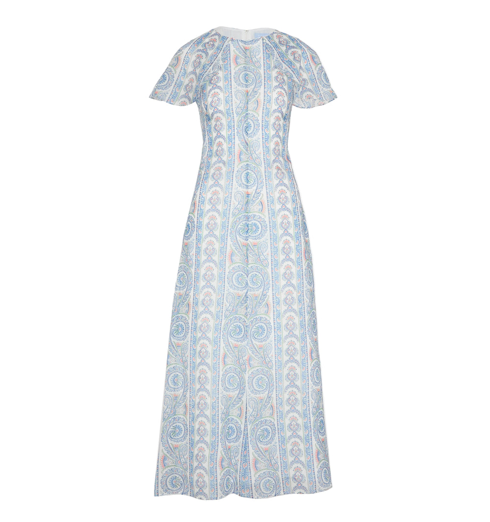 The Davina Dress in Blue Corsica Paisley
