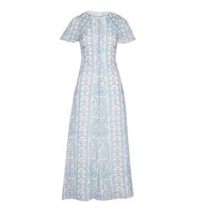 The Davina Dress in Blue Corsica Paisley