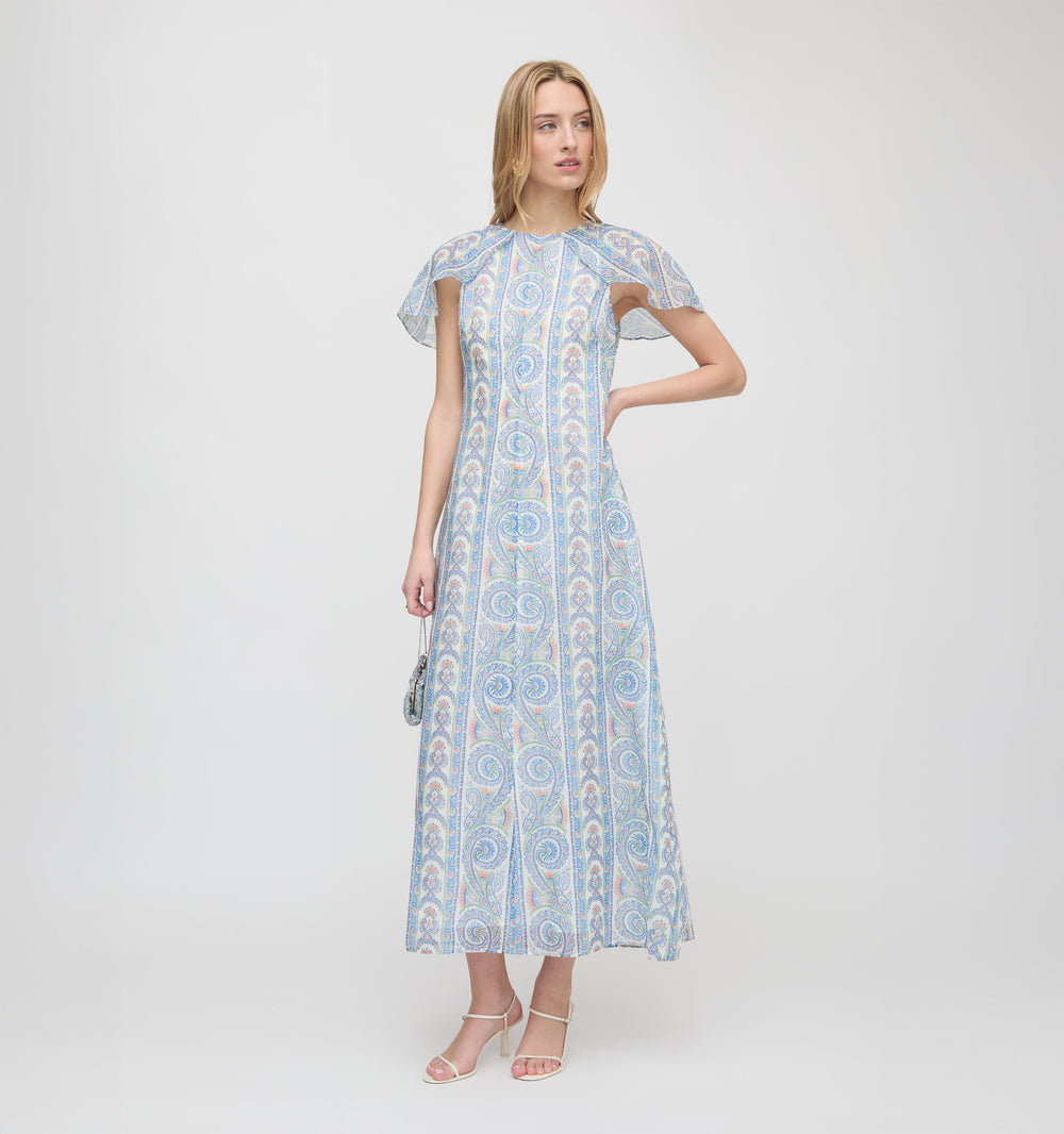 The Davina Dress in Blue Corsica Paisley