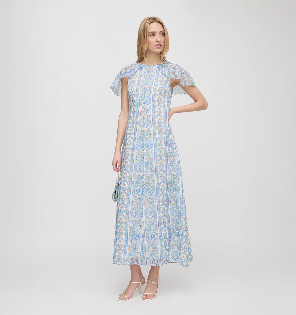 The Davina Dress in Blue Corsica Paisley