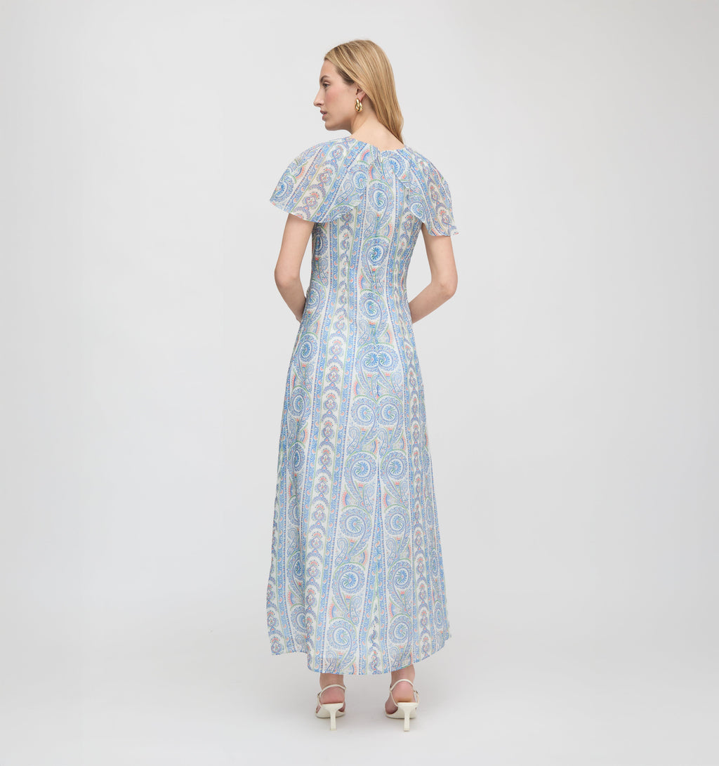 The Davina Dress in Blue Corsica Paisley