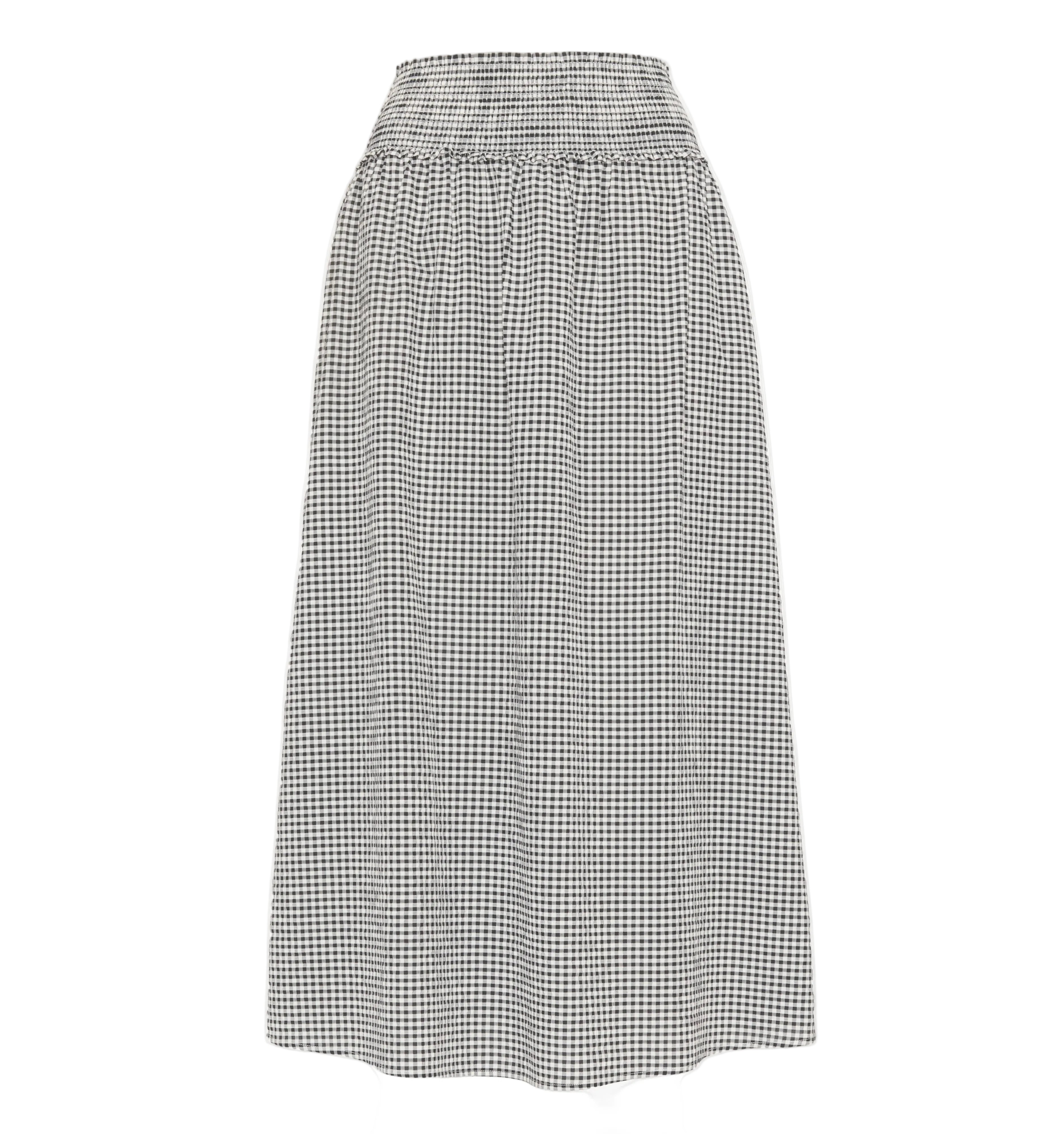 The Delphine Nap Skirt in Black & Sand Gingham