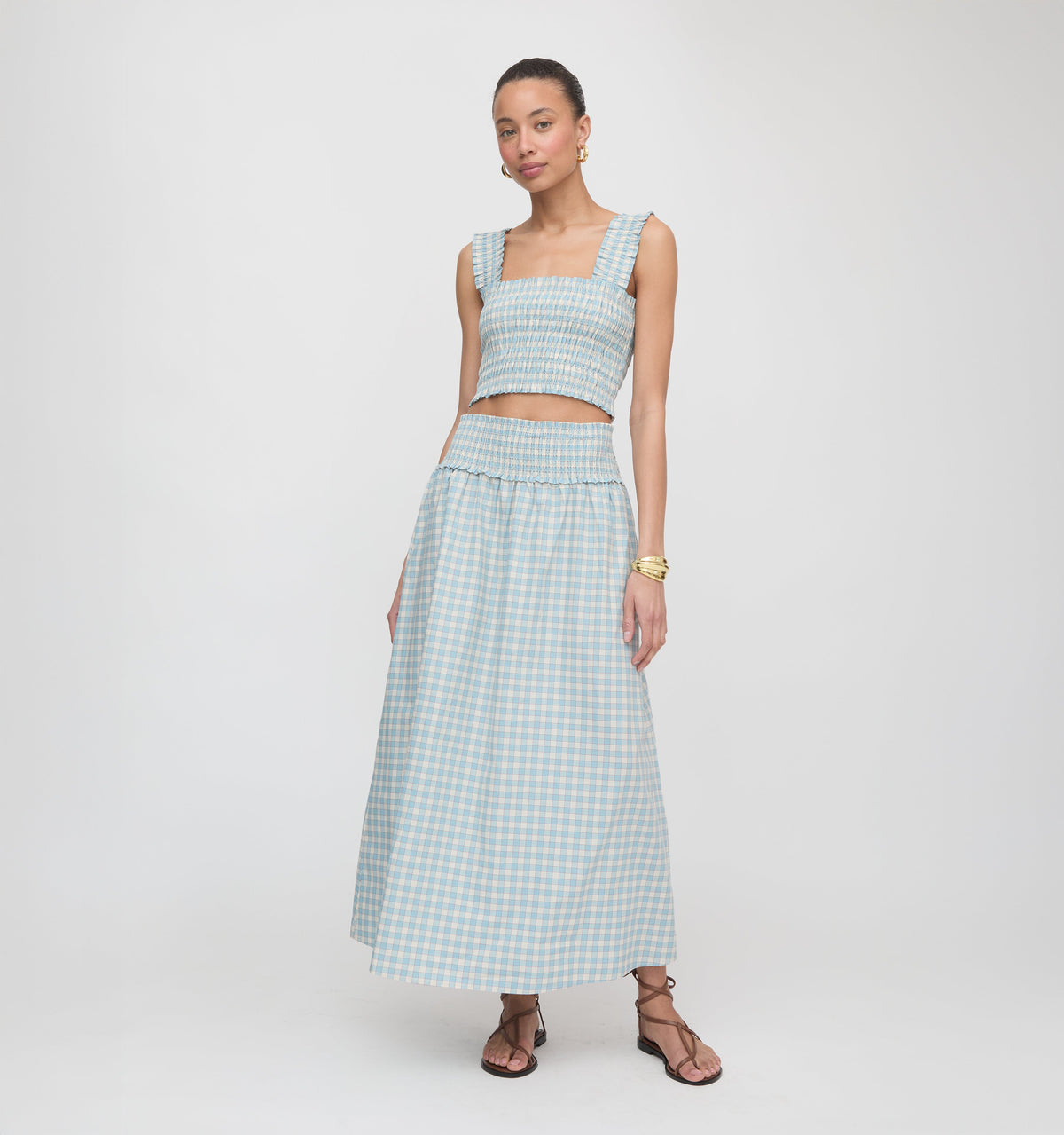 The Delphine Nap Skirt in Blue & Red Gingham