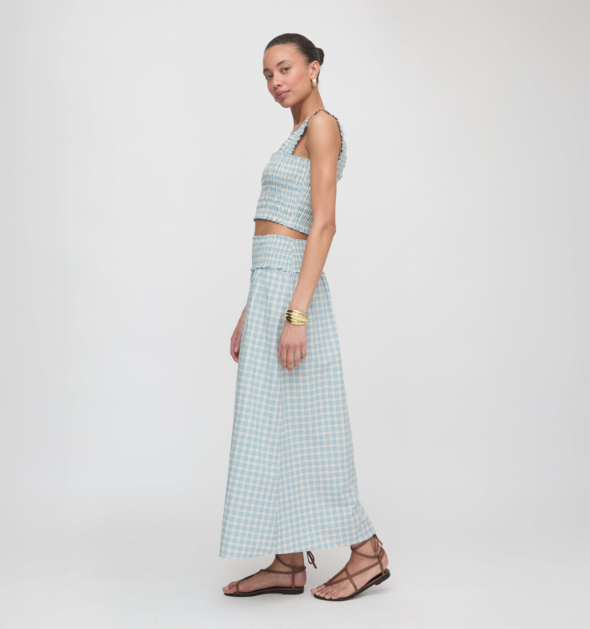 The Delphine Nap Skirt in Blue & Red Gingham