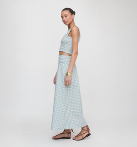 The Delphine Nap Skirt in Blue & Red Gingham