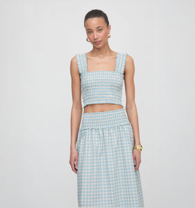 The Azalea Nap Top in Blue & Red Gingham