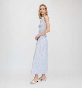 The Delphine Nap Skirt in Blue Swiss Dot