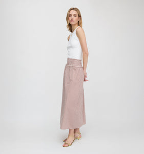 The Delphine Nap Skirt in Cognac Gingham