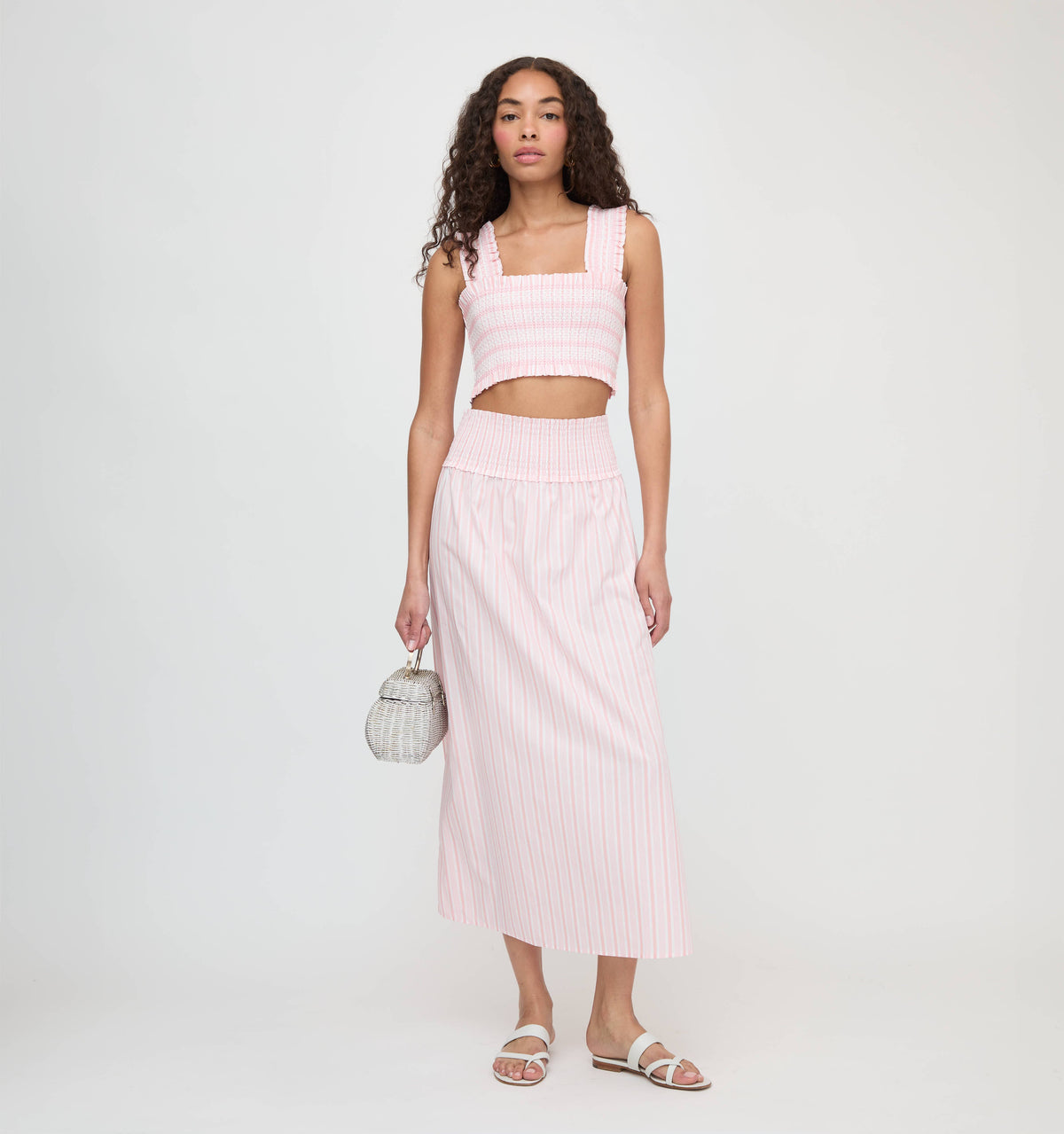 The Azalea Nap Top in Pink Variegated Stripe