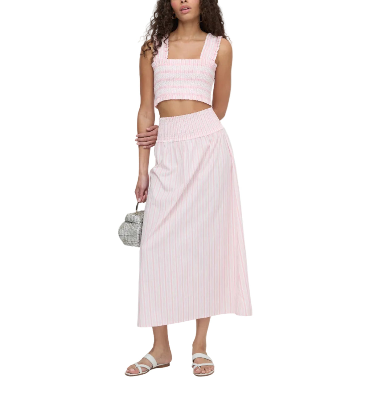 The Azalea Nap Top in Pink Variegated Stripe