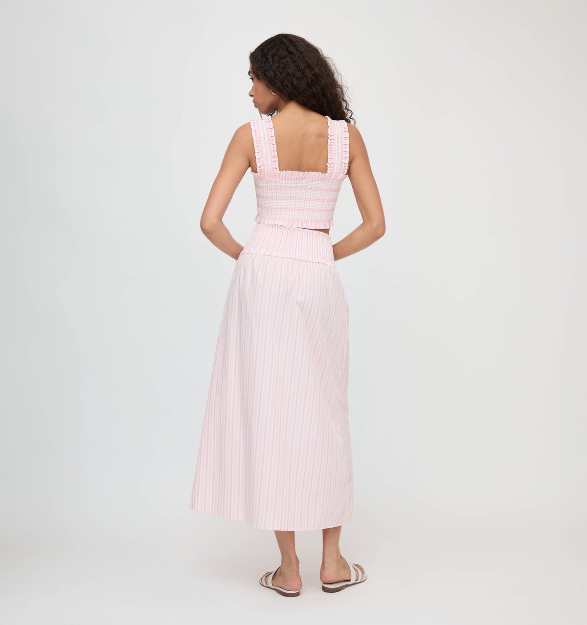 The Delphine Nap Skirt in Pink Variegated Stripe