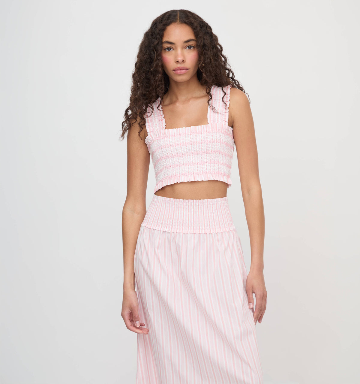 The Azalea Nap Top in Pink Variegated Stripe