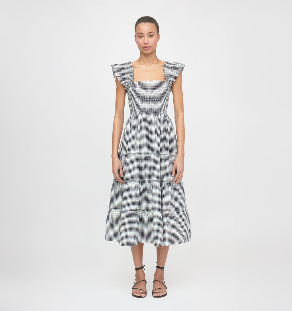 The Ellie Nap Dress in Black & Sand Gingham