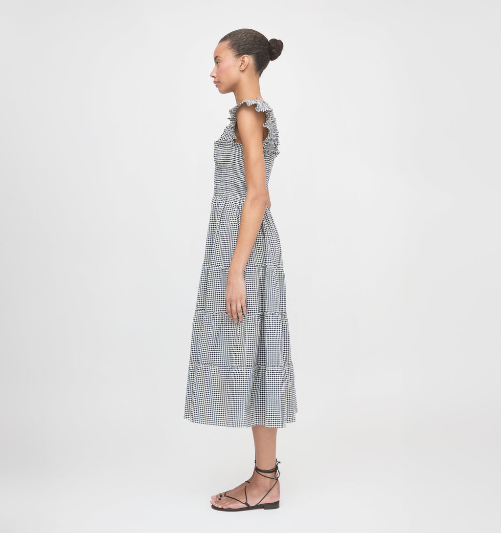 The Ellie Nap Dress in Black & Sand Gingham