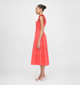 The Ellie Nap Dress in Coral Daisy Broderie