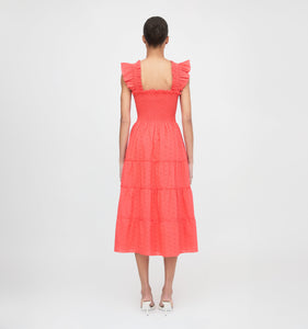 The Ellie Nap Dress in Coral Daisy Broderie